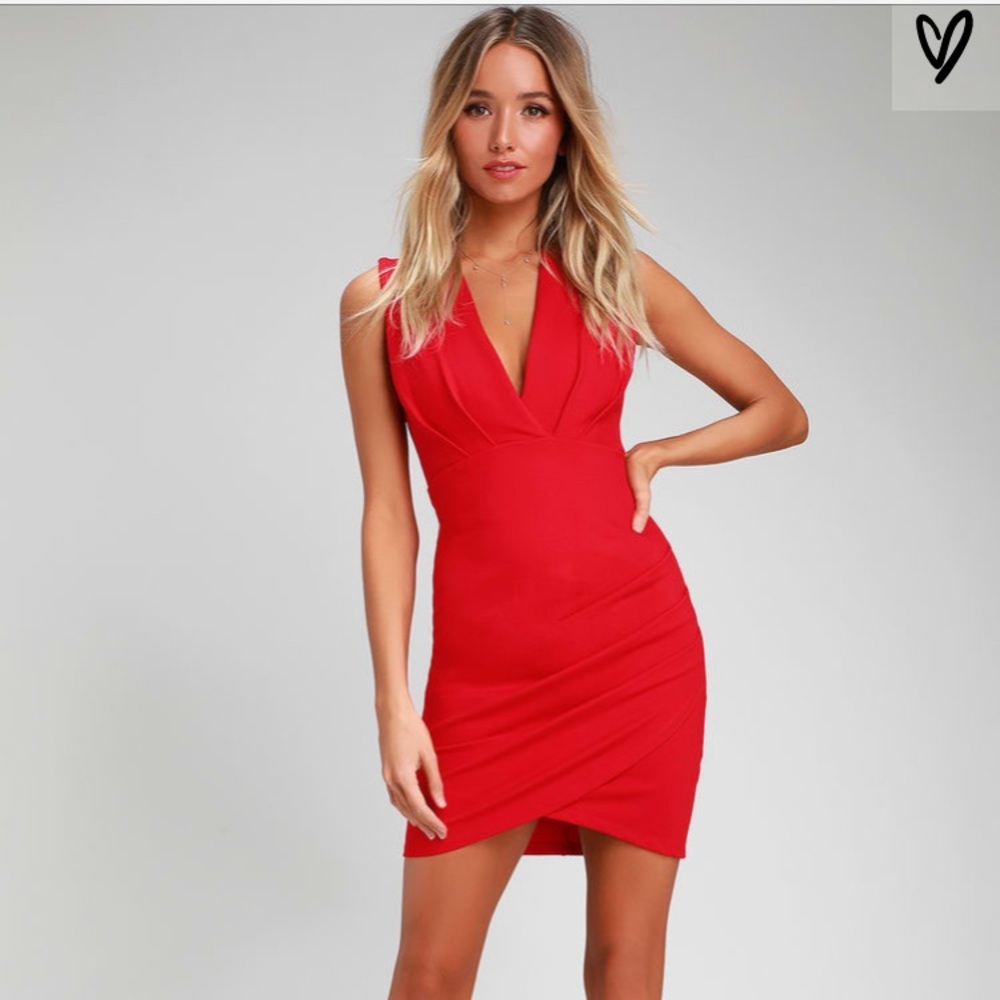 Dress, red, cocktail hour, medium